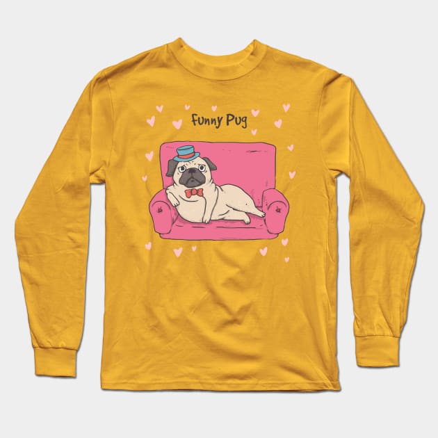 Funny pug dog Long Sleeve T-Shirt by This is store